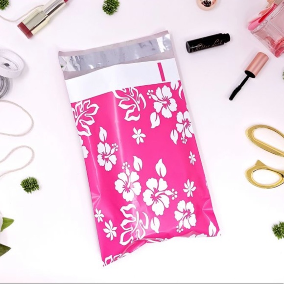 50 6X9 Pink Hawaiian Poly Mailers PRICE IS FIRM WEEKEND SALE - Picture 3 of 5
